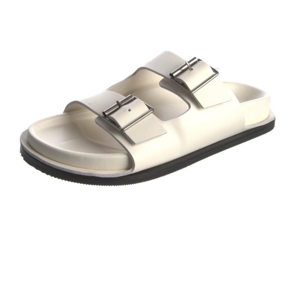 St Agni Double Buckle leather slide